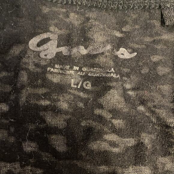 Guess Logo Women Size Large Tank Top Dark Black Rhinestone Goth Grunge Y2K Retro - Picture 3 of 9